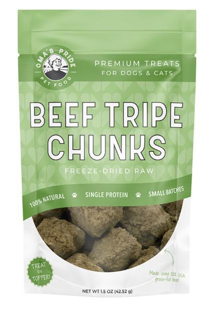 OMA'S PRIDE DOG FREEZE-DRIED BEEF TRIPE CHUNKS 1.5OZ