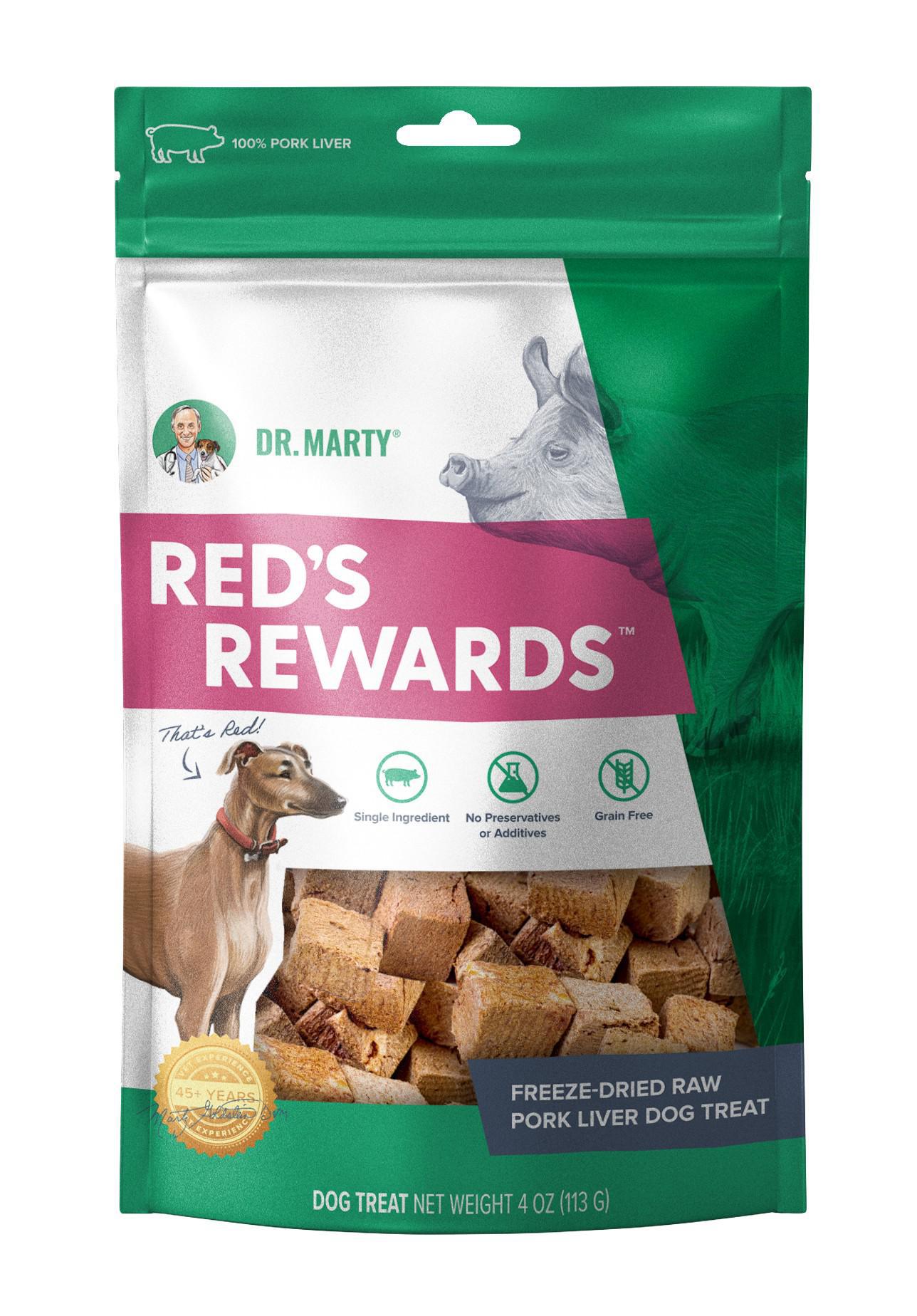 Dr. Marty's Red's Reward Pork Liver Dog Treat 4 oz