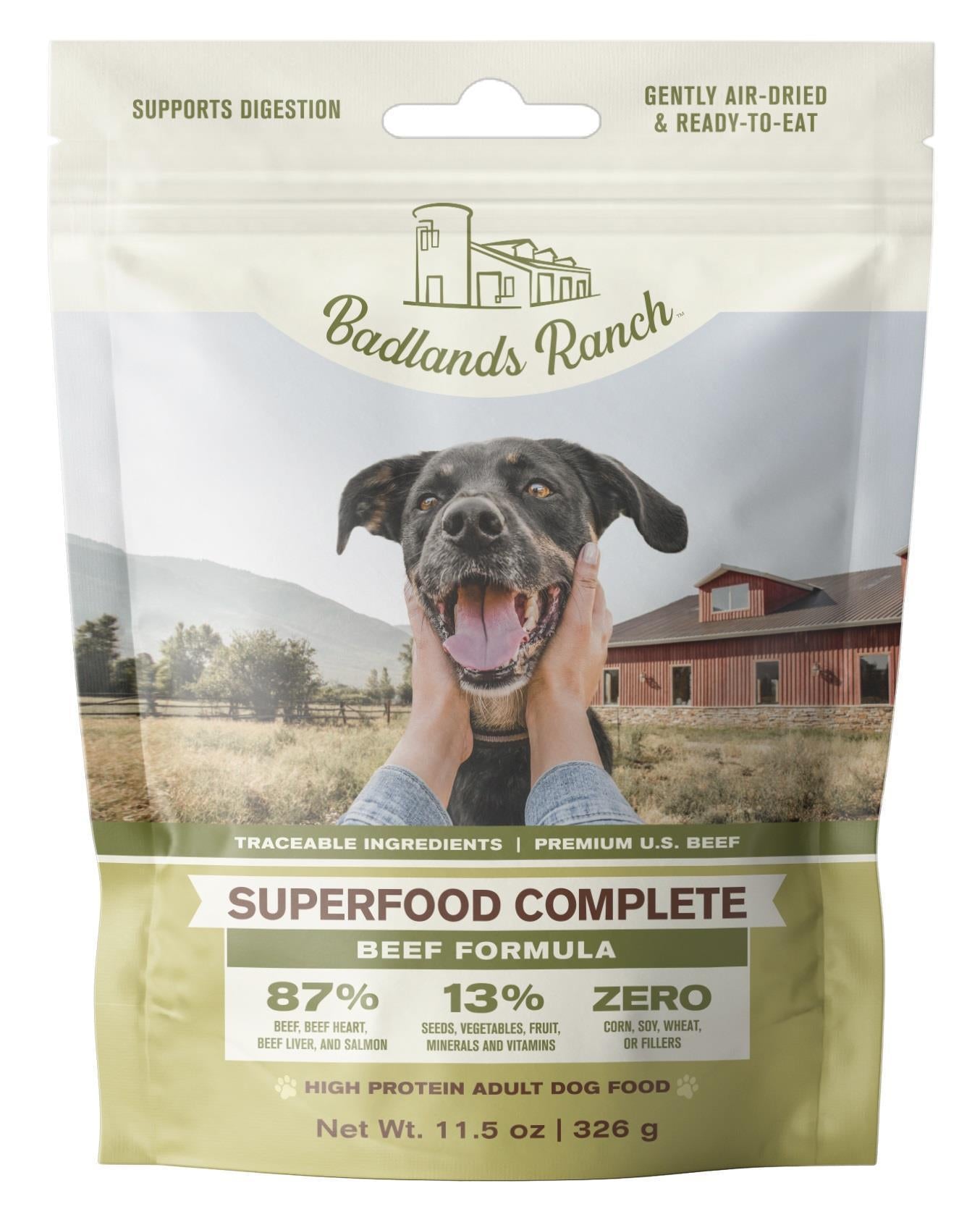Badlands Ranch Air Dried Superfood Complete Beef Dog 11 oz