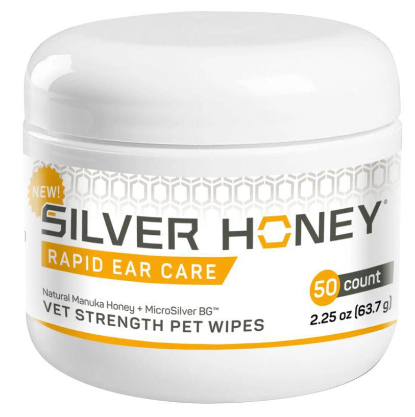 Silver Honey®: Rapid Ear Care: Vet Strength Pet Wipes for All Animals 50ct (Jar)