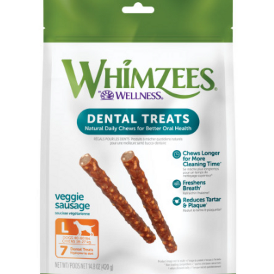 Whimzees Veggie Sausage Dental Chew Dog Treats