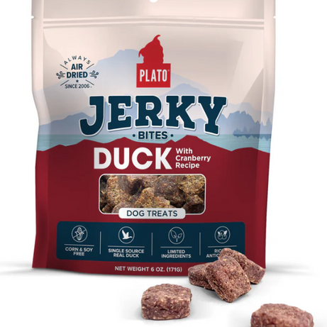 Plato Dog Treat Duck Cranberry Jerky Bites