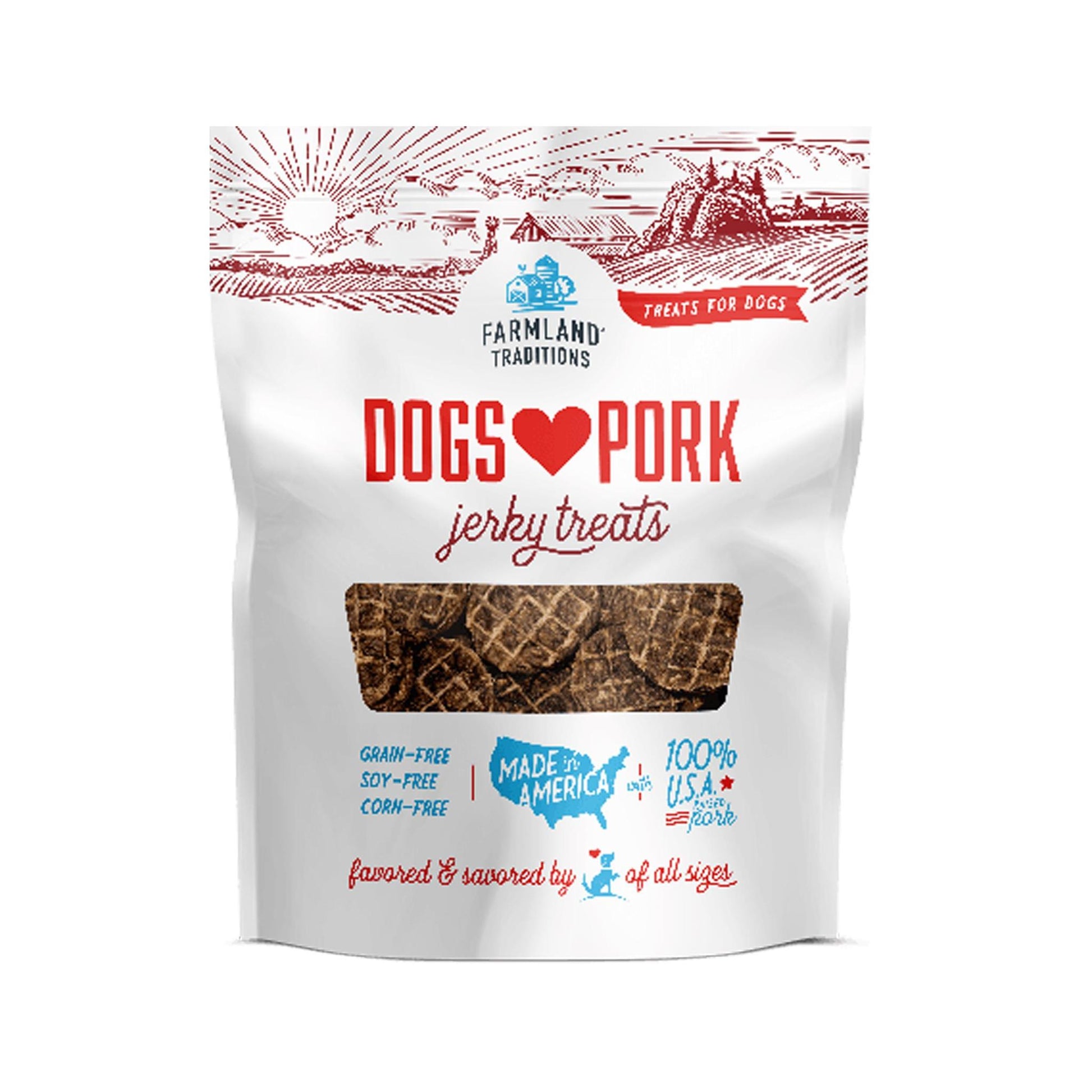 Farmland Traditions Dogs Love Pork Jerky Treat 5 oz - Mr Mochas Pet Supplies
