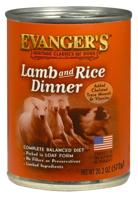 Evangers Classic Lamb and Rice Dinner Canned Dog Food - Mr Mochas Pet Supplies