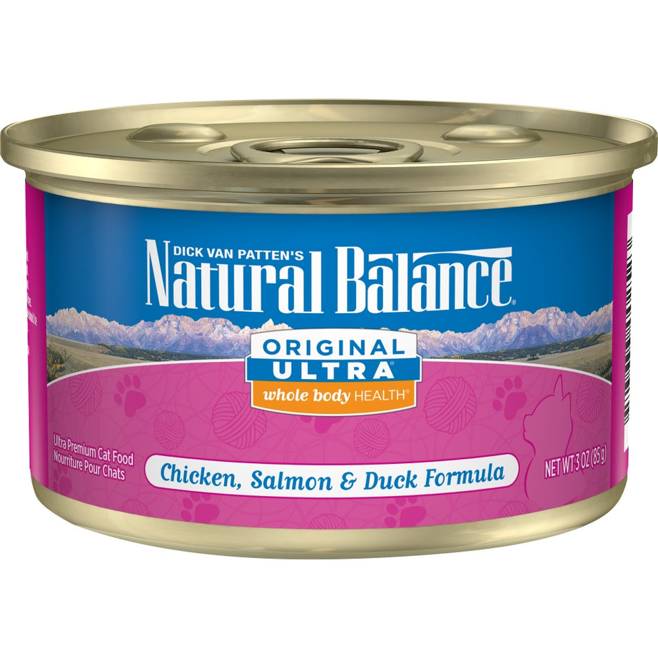 Natural Balance Original Ultra Premium Whole Body Health Chicken, Salmon and Duck Formula Canned Cat Food - Mr Mochas Pet Supplies