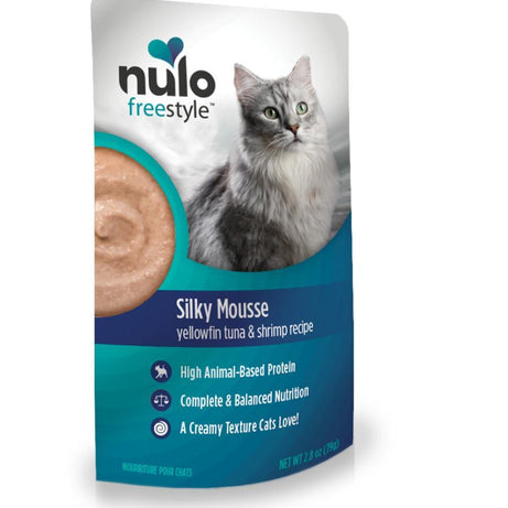 Nulo Cat Silky Mousse Cat Food Yellowfin Tuna & Shrimp 2.8 oz - Mr Mochas Pet Supplies