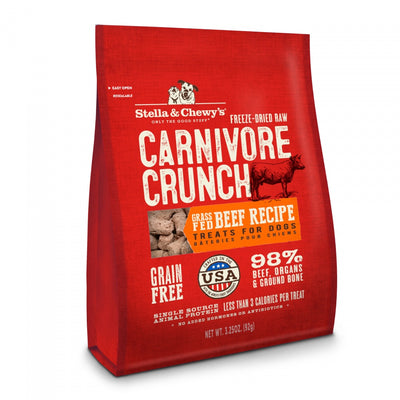 Stella & Chewy's Carnivore Crunch Grain Free Beef Recipe Freeze Dried Raw Dog Treats - Mr Mochas Pet Supplies
