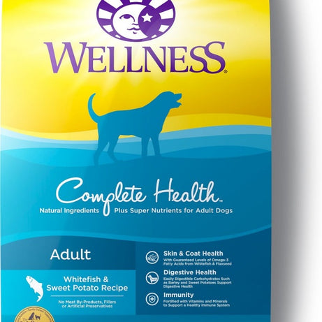 Wellness Complete Health Natural Adult Whitefish and Sweet Potato Recipe Dry Dog Food - Mr Mochas Pet Supplies