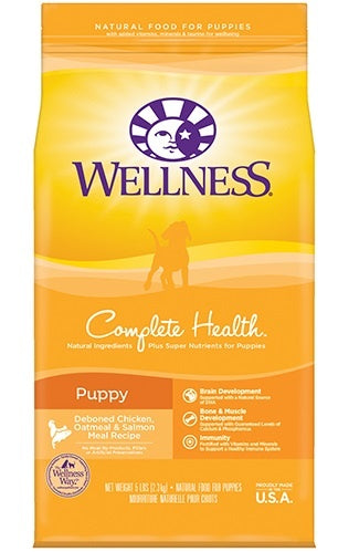 Wellness Complete Health Natural Puppy Chicken, Oatmeal and Salmon Dry Dog Food - Mr Mochas Pet Supplies