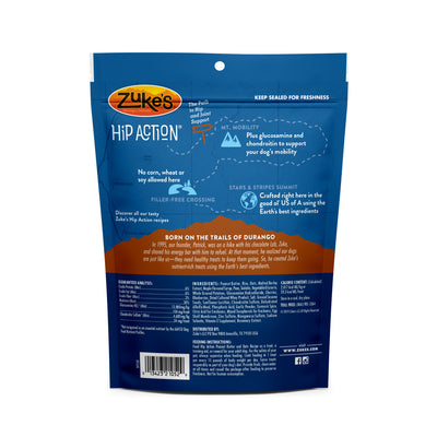 Zukes Hip Action Peanut Butter and Oats Dog Treats with Glucosamine and  Chondroitin - Mr Mochas Pet Supplies