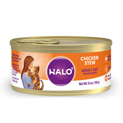 Halo Holistic Grain Free Adult Chicken Stew Canned Cat Food - Mr Mochas Pet Supplies