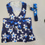 Floral vest harness Blue with Blue daisies Leash included