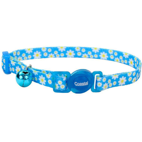 Breakaway Cat Collar Daisy Blue Blue 1ea/3/8 In X 8-12 in - Mr Mochas Pet Supplies