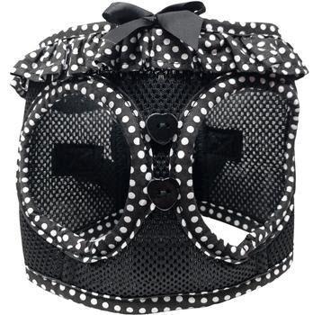 Step-in Blk White Dog Harness- Black and White Polka Dot Doggie Design
