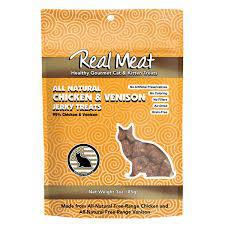 Real Meat Cat Treat GF Chicken & Venison 3 oz - Mr Mochas Pet Supplies