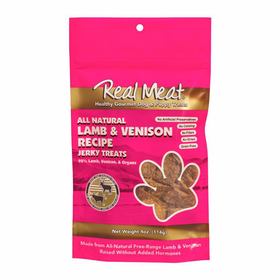 Real Meat Dog Treat Lamb & Venison 4 oz - Mr Mochas Pet Supplies