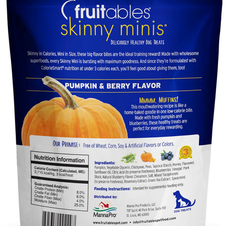 Fruitables Skinny Mini Pumpkin & Blueberry Dog Treats - Mr Mochas Pet Supplies
