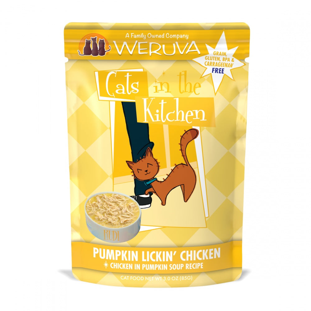 Weruva Cats In the Kitchen Pumpkin Lickin Chicken Pouches Wet Cat Food - Mr Mochas Pet Supplies