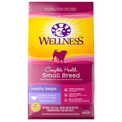 Wellness Complete Health Natural Small Breed Healthy Weight Turkey and Brown Rice Recipe Dry Dog Food - Mr Mochas Pet Supplies