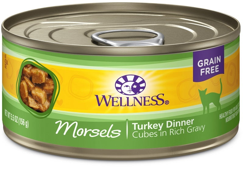 Wellness Grain Free Natural Turkey Morsels Dinner Canned Cat Food - Mr Mochas Pet Supplies