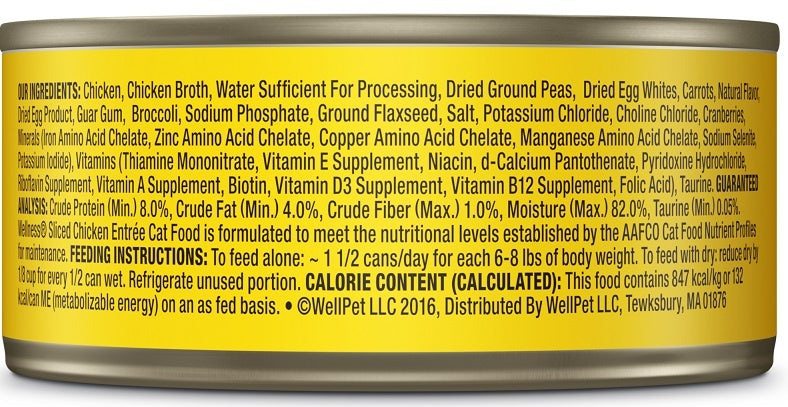 Wellness Grain Free Natural Sliced Chicken Entree Wet Canned Cat Food - Mr Mochas Pet Supplies