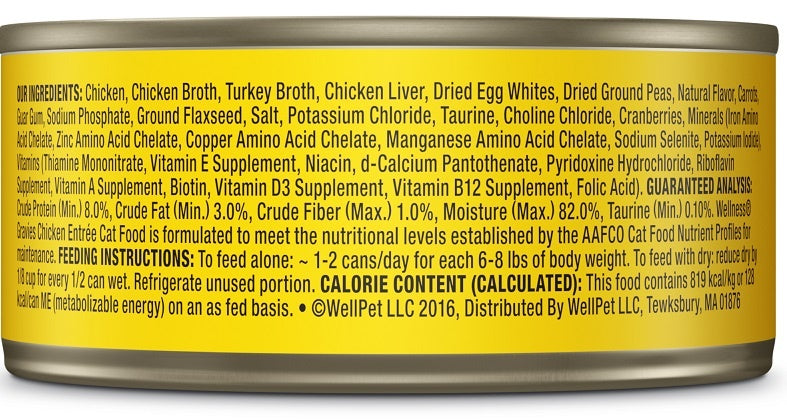 Wellness Grain Free Natural Minced Chicken Dinner Wet Canned Cat Food - Mr Mochas Pet Supplies