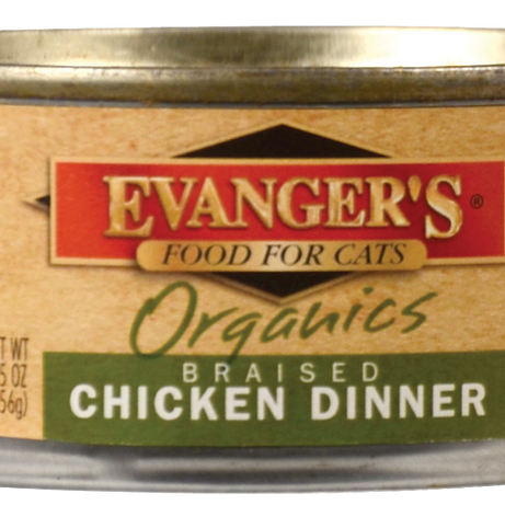 Evangers Organic Braised Chicken Canned Cat Food - Mr Mochas Pet Supplies