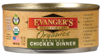 Evangers Organic Braised Chicken Canned Cat Food - Mr Mochas Pet Supplies