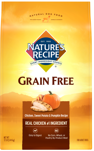 Nature's Recipe Grain Free Chicken, Sweet Potato & Pumpkin Dry Dog Food - Mr Mochas Pet Supplies