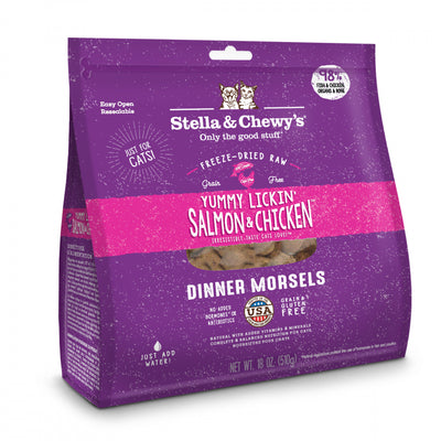 Stella & Chewy's Yummy Lickin' Salmon & Chicken Dinner Grain Free Freeze Dried Raw Cat Food - Mr Mochas Pet Supplies