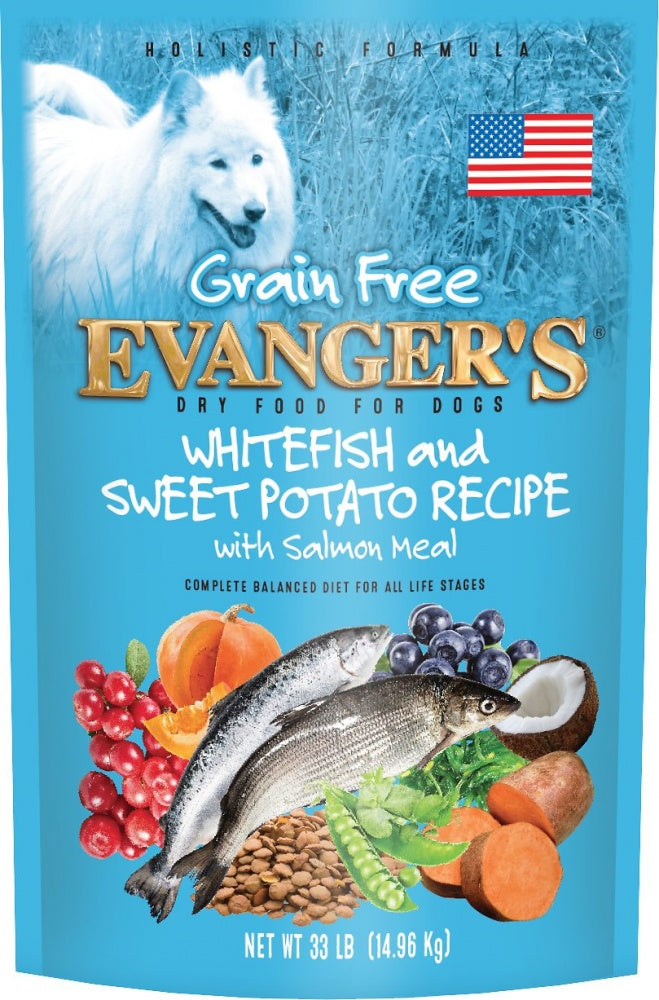Evangers Grain Free Super Premium Whitefish and Sweet Potato Dry Dog Food - Mr Mochas Pet Supplies