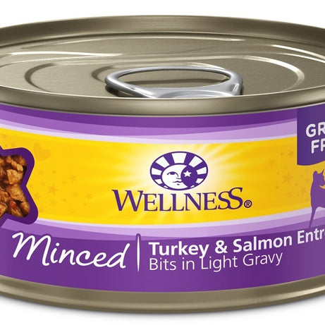 Wellness Grain Free Natural Minced Turkey and Salmon Entree Wet Canned Cat Food - Mr Mochas Pet Supplies