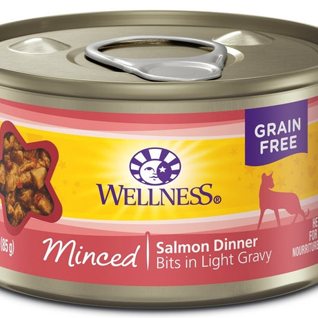 Wellness Grain Free Natural Minced Salmon Dinner Wet Canned Cat Food - Mr Mochas Pet Supplies