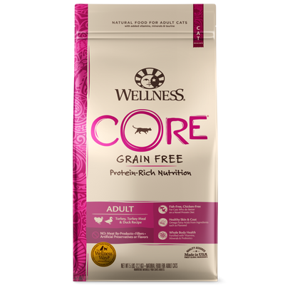 Wellness CORE Grain Free Natural Turkey, Turkey Meal, and Duck Dry Cat Food - Mr Mochas Pet Supplies