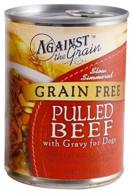 Against the Grain Pulled Beef with Gravy Canned Dog Food - Mr Mochas Pet Supplies