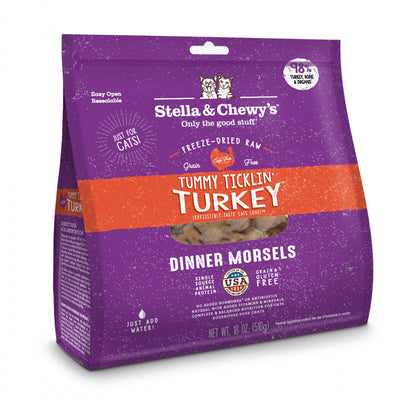 Stella & Chewy's Tummy Ticklin' Turkey Dinner Morsels Grain Free Freeze Dried Raw Cat Food - Mr Mochas Pet Supplies