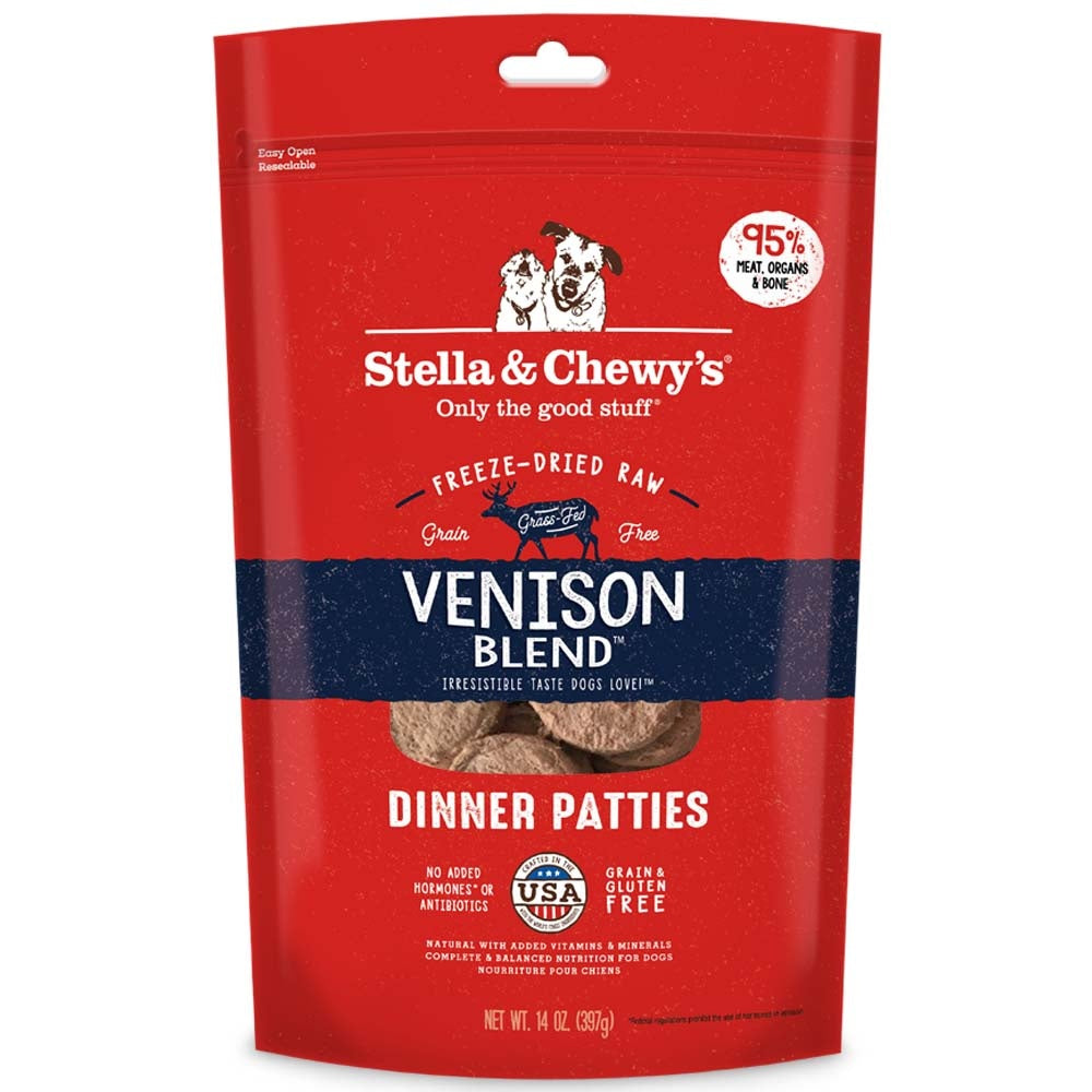 Stella & Chewy's Venison Blend Grain Free Dinner Patties Freeze Dried Raw Dog Food - Mr Mochas Pet Supplies