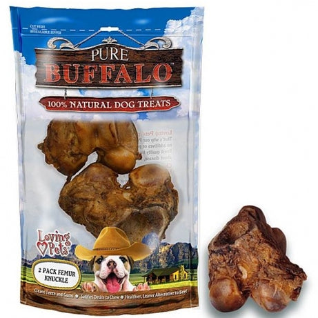 Pure Buffalo Meaty Femur Knuckle Dog Treats - Mr Mochas Pet Supplies