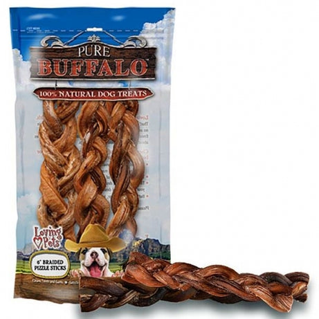Pure Buffalo Braided Bully Sticks Dog Treats - Mr Mochas Pet Supplies