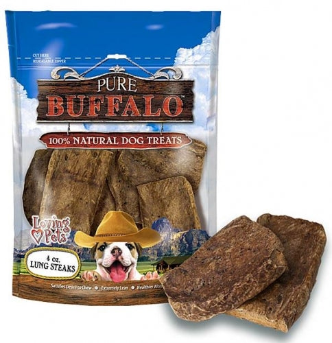 Pure Buffalo Lung Steaks Dog Treats - Mr Mochas Pet Supplies