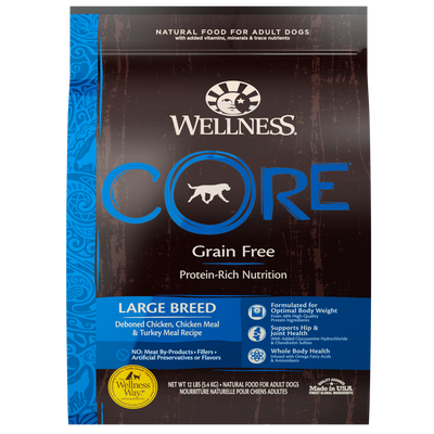 Wellness CORE Grain Free Natural Large Breed Health Chicken and Turkey Recipe Dry Dog Food - Mr Mochas Pet Supplies