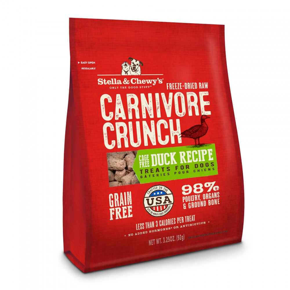 Stella & Chewy's Carnivore Crunch Grain Free Duck Recipe Freeze Dried Raw Dog Treats - Mr Mochas Pet Supplies