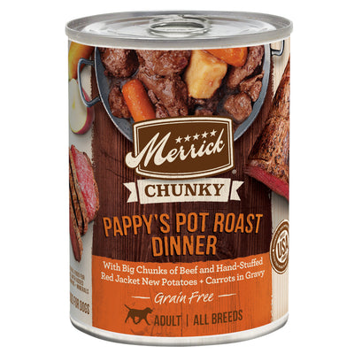 Merrick Grain Free Chunky Pappy's Pot Roast Dinner Canned Dog Food - Mr Mochas Pet Supplies