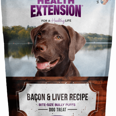 Health Extension Bully Puffs Bacon and Liver Dog Treats - Mr Mochas Pet Supplies