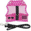 Sunglasses Cool Mesh Dog Harness-Pink and Black Polka Dot Doggie Design