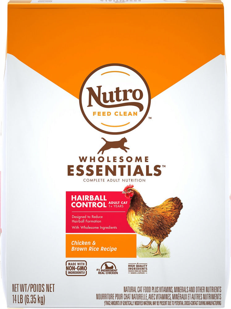 Nutro Wholesome Essentials Hairball Control Adult Chicken and Brown Rice Dry Cat Food - Mr Mochas Pet Supplies