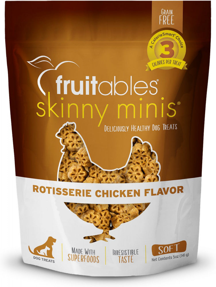 Fruitables Skinny Minis Rotisserie Chicken Flavor Soft & Chewy Dog Treats - Mr Mochas Pet Supplies