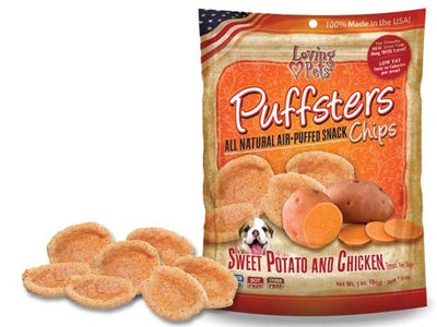 Loving Pets Puffsters Chips Sweet Potato and Chicken Air Puffed Dog Treats - Mr Mochas Pet Supplies