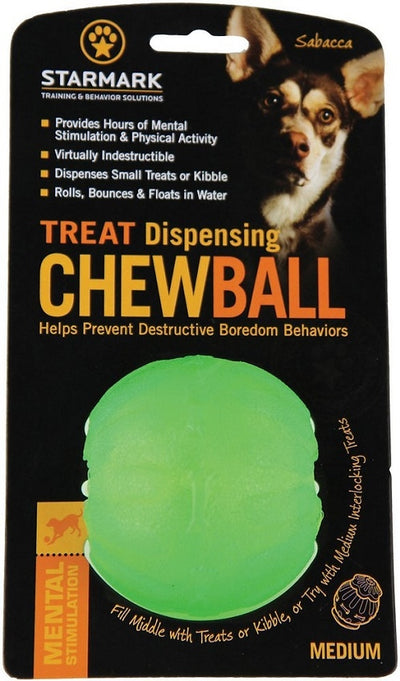 Starmark Treat Dispensing Chew Ball Dog Toy - Mr Mochas Pet Supplies