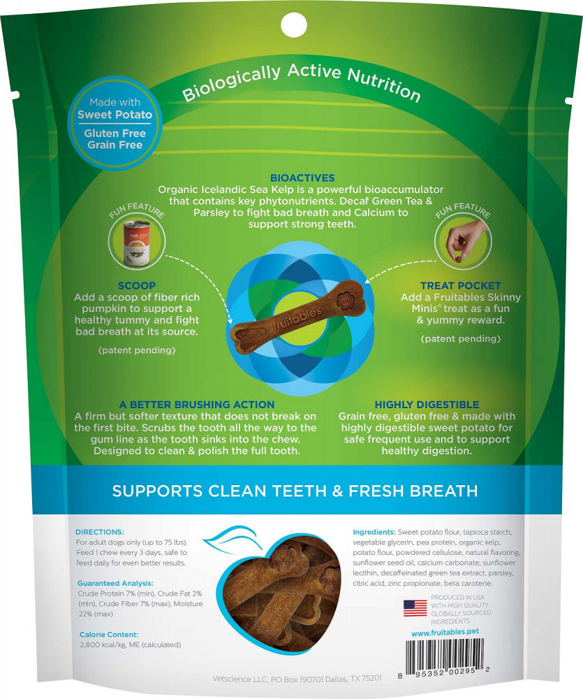 Fruitables BioActive Fresh Mouth Grain Free Dental Chews for Dogs - Mr Mochas Pet Supplies